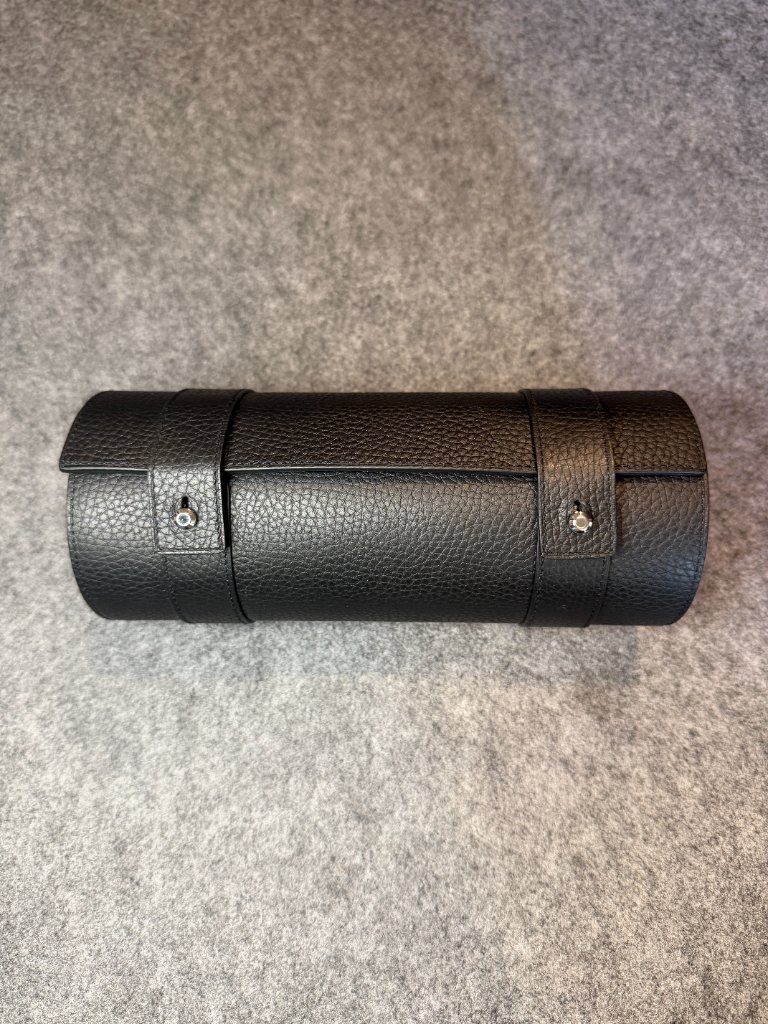 Iwc Schaffhausen Black Leather Watch Travel Roll Case Rare
